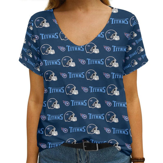 Tennessee Titans 1 (14) Personalized V-neck Women T-shirt