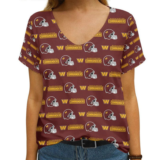 Washington Commanders 1 (20) Personalized V-neck Women T-shirt