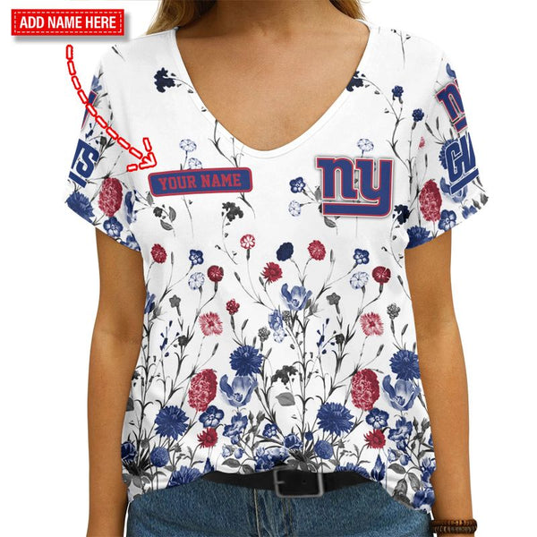 New York Giants 1 (27) Personalized V-neck Women T-shirt