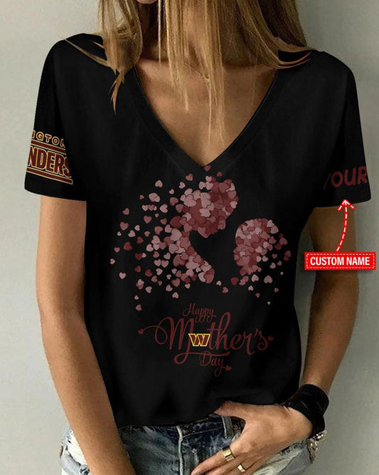 Washington Commanders 1 (21) Personalized V-neck Women T-shirt