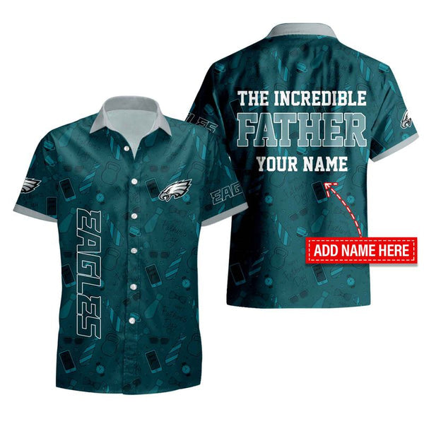 Philadelphia Eagles 2 (75) Personalized Hawaiian Button down shirt