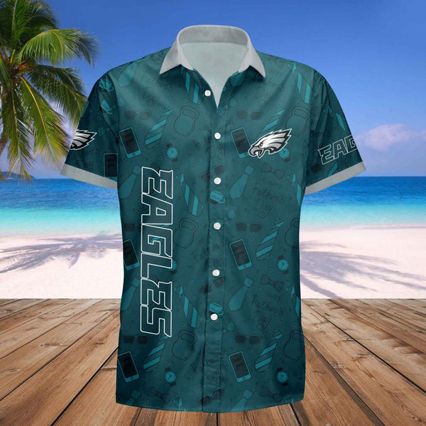 Philadelphia Eagles 2 (75) Personalized Hawaiian Button down shirt