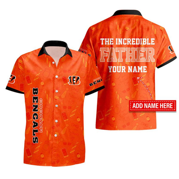 Cincinnati Bengals 2 (110) Personalized Hawaiian Button down shirt