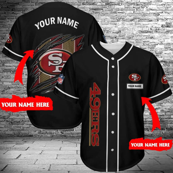 San Francisco 49ers Personalized Baseball Jersey 037