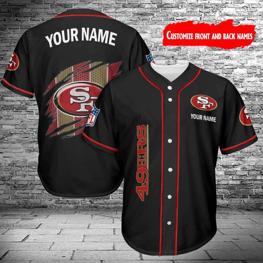 San Francisco 49ers Personalized Baseball Jersey 046