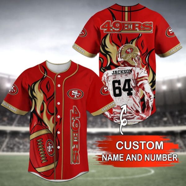 San Francisco 49ers Personalized Baseball Jersey 048