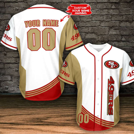 San Francisco 49ers Personalized Baseball Jersey 066