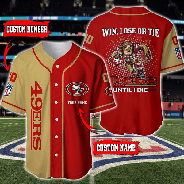 San Francisco 49ers Personalized Baseball Jersey 064