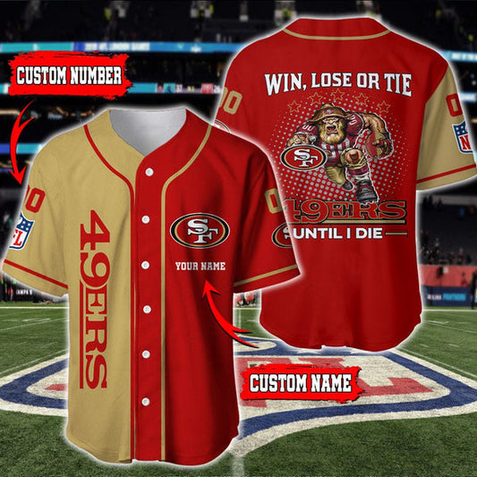San Francisco 49ers Personalized Baseball Jersey 064