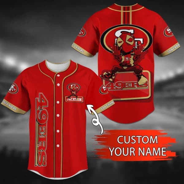 San Francisco 49ers Personalized Baseball Jersey 058