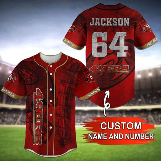 San Francisco 49ers Personalized Baseball Jersey 059