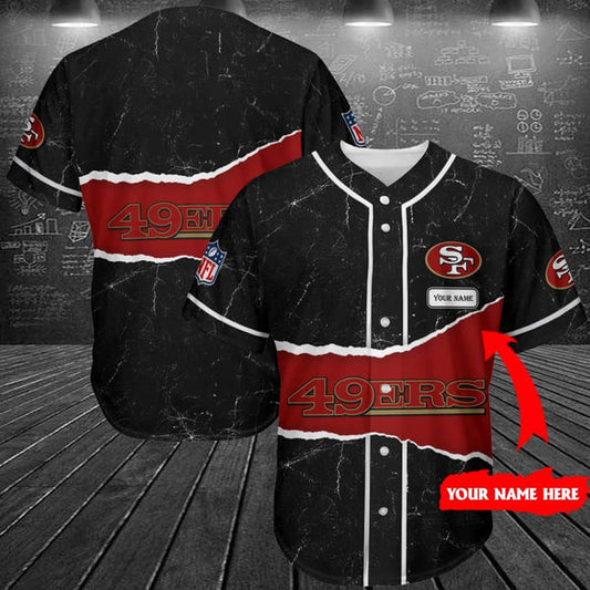 San Francisco 49ers Personalized Baseball Jersey 078