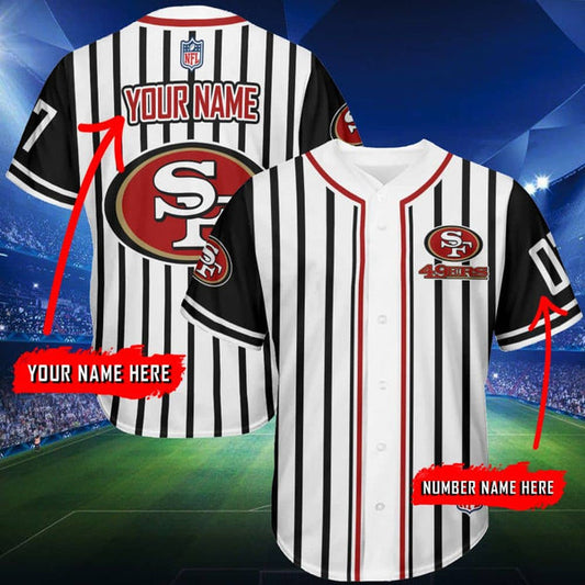 San Francisco 49ers Personalized Baseball Jersey 074