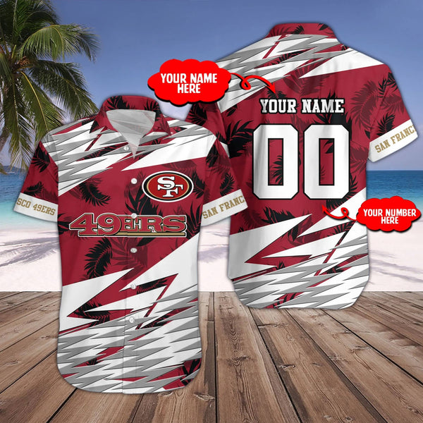 San Francisco 49ers 2 (100) Personalized Hawaiian Button down shirt