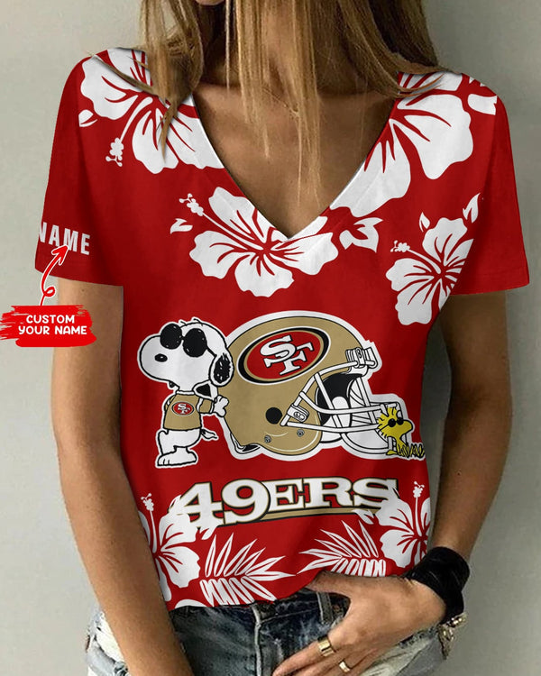 San Francisco 49ers 1 (111) Personalized V-neck Women T-shirt