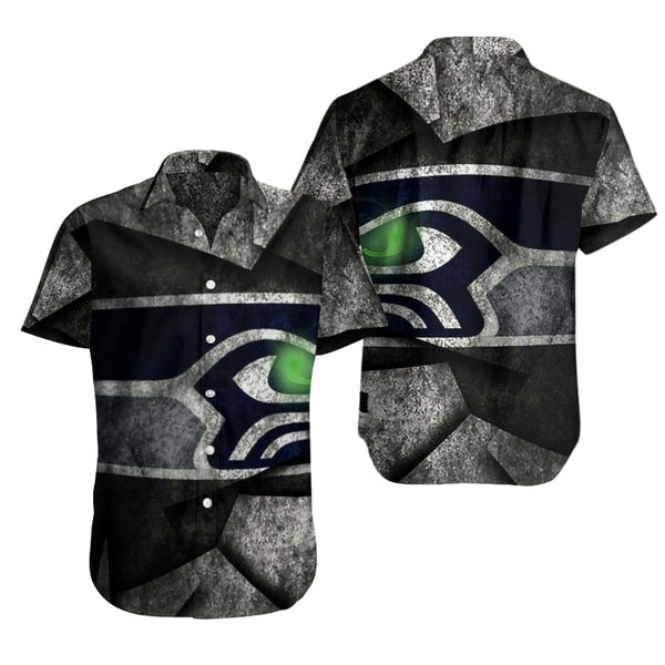 Seattle Seahawks 2 (8) Personalized Hawaiian Button down shirt