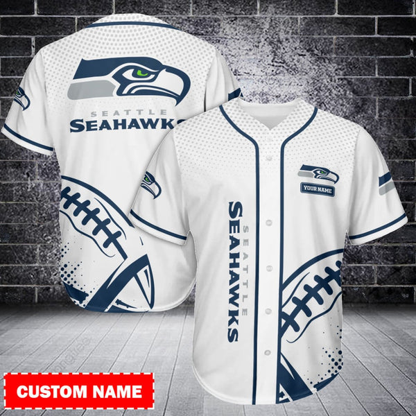 Seattle Seahawks Personalized Baseball Jersey 029