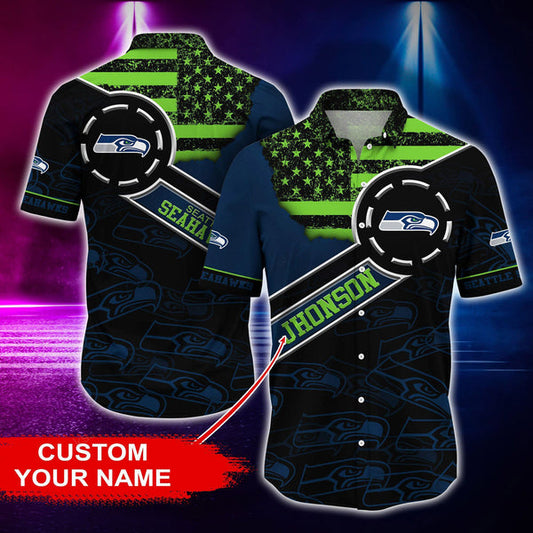 Seattle Seahawks 2 (27) Personalized Hawaiian Button down shirt