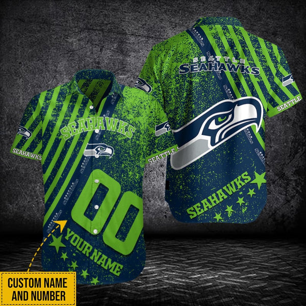 Seattle Seahawks 2 (25) Personalized Hawaiian Button down shirt